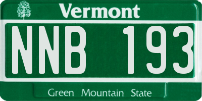VT license plate NNB193