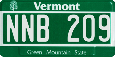 VT license plate NNB209