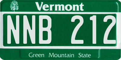 VT license plate NNB212