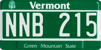 VT license plate NNB215