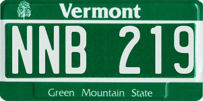 VT license plate NNB219