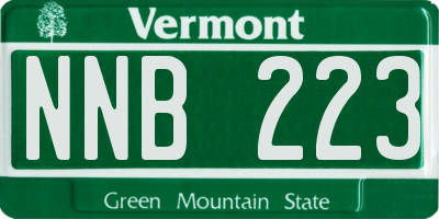 VT license plate NNB223