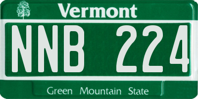 VT license plate NNB224