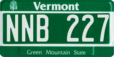 VT license plate NNB227