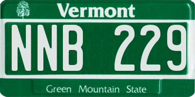 VT license plate NNB229