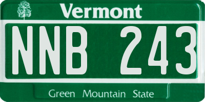 VT license plate NNB243