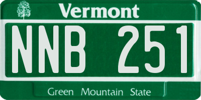 VT license plate NNB251