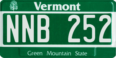 VT license plate NNB252