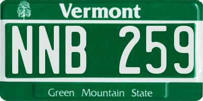 VT license plate NNB259