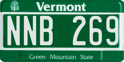 VT license plate NNB269