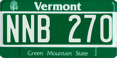 VT license plate NNB270