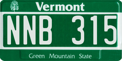 VT license plate NNB315