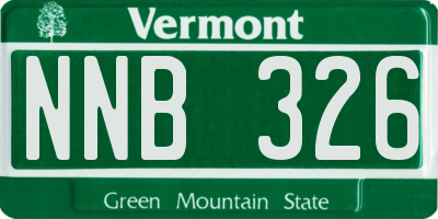 VT license plate NNB326