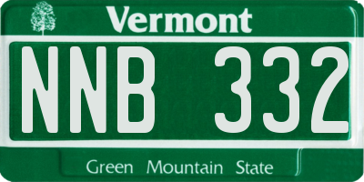 VT license plate NNB332