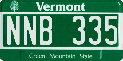 VT license plate NNB335