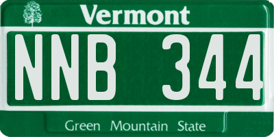 VT license plate NNB344