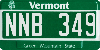 VT license plate NNB349