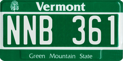 VT license plate NNB361