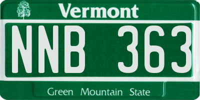 VT license plate NNB363