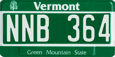 VT license plate NNB364