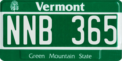 VT license plate NNB365