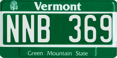 VT license plate NNB369