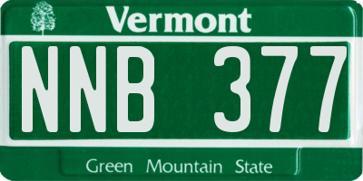 VT license plate NNB377