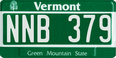 VT license plate NNB379