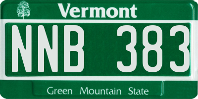 VT license plate NNB383