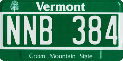 VT license plate NNB384