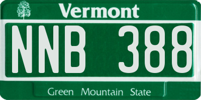 VT license plate NNB388