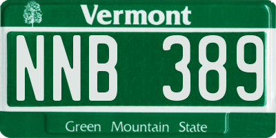 VT license plate NNB389