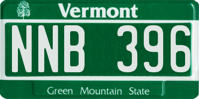 VT license plate NNB396