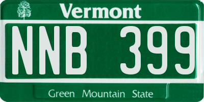 VT license plate NNB399