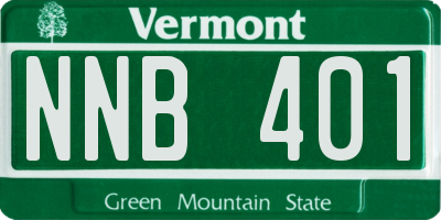 VT license plate NNB401