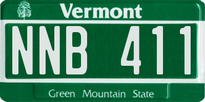 VT license plate NNB411