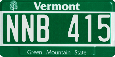 VT license plate NNB415