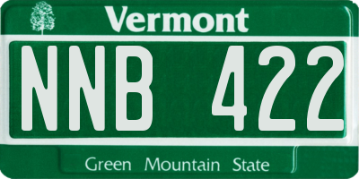 VT license plate NNB422