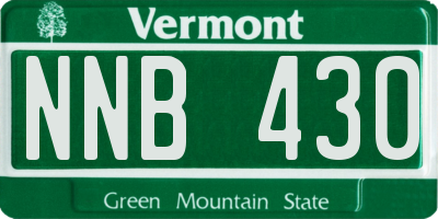 VT license plate NNB430