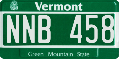 VT license plate NNB458