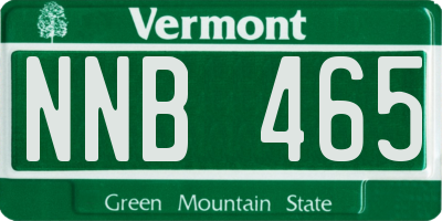 VT license plate NNB465