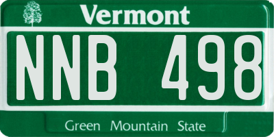 VT license plate NNB498