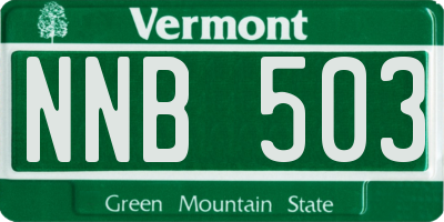 VT license plate NNB503