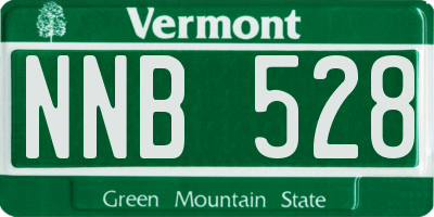 VT license plate NNB528