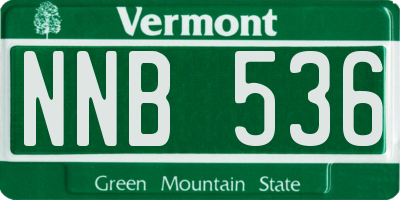 VT license plate NNB536