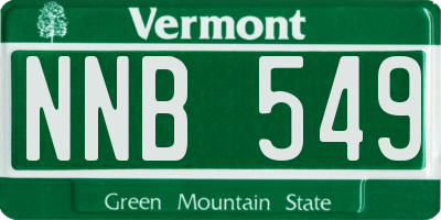 VT license plate NNB549