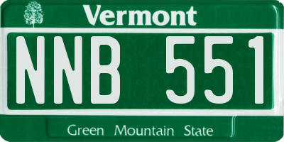 VT license plate NNB551