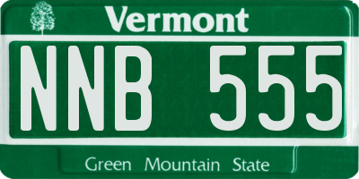 VT license plate NNB555