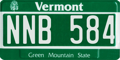 VT license plate NNB584