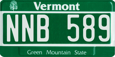 VT license plate NNB589